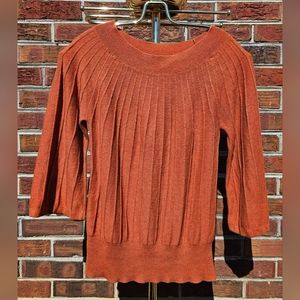 Jillian Nicole Women's Quarter Sleeve Burnt Orange Sweater  Size M